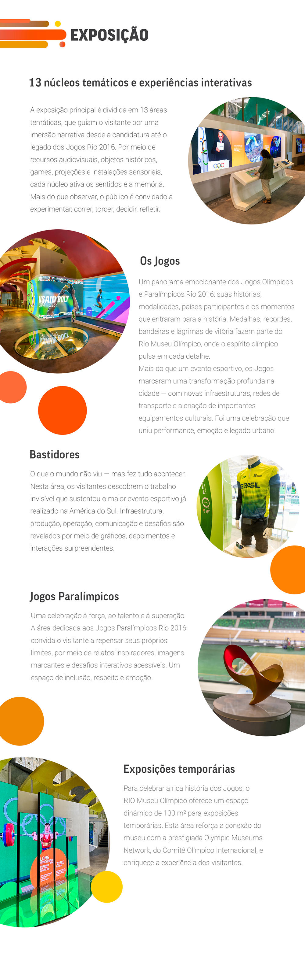 Seção sobre a exposição.